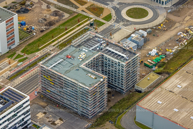 Bochum231102381 | Luftbild, Großbaustelle Mark 51/7, O-Werk Campus und Neubau Wissenschafts- und Technologiequartier, ehemaliges Opel Areal, Baustelle mit Neubau Brainfactory Bürogebäude, Laer, Bochum, Ruhrgebiet, Nordrhein-Westfalen, Deutschland