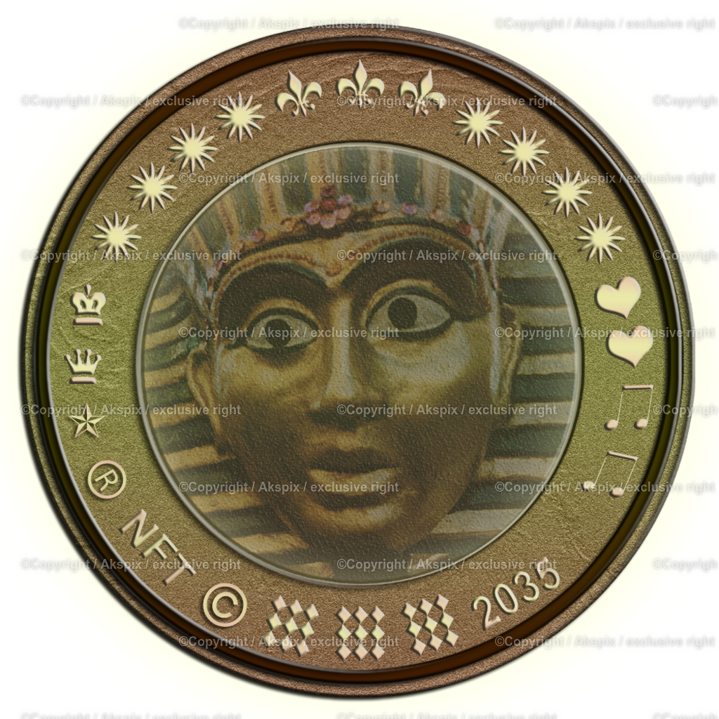 NFTs_Coin-Farao-Egypt-2035 | Die Bildagentur Akspix ist eine Online-Bildagentur und bietet professionelles und kreatives Bildmaterial Royalty free und Rights Managed. Bildarchiv Akspix bietet eine große Auswahl an kreativen und klassischen Motiven.Frankfurt Fotograf, Fotoshooting