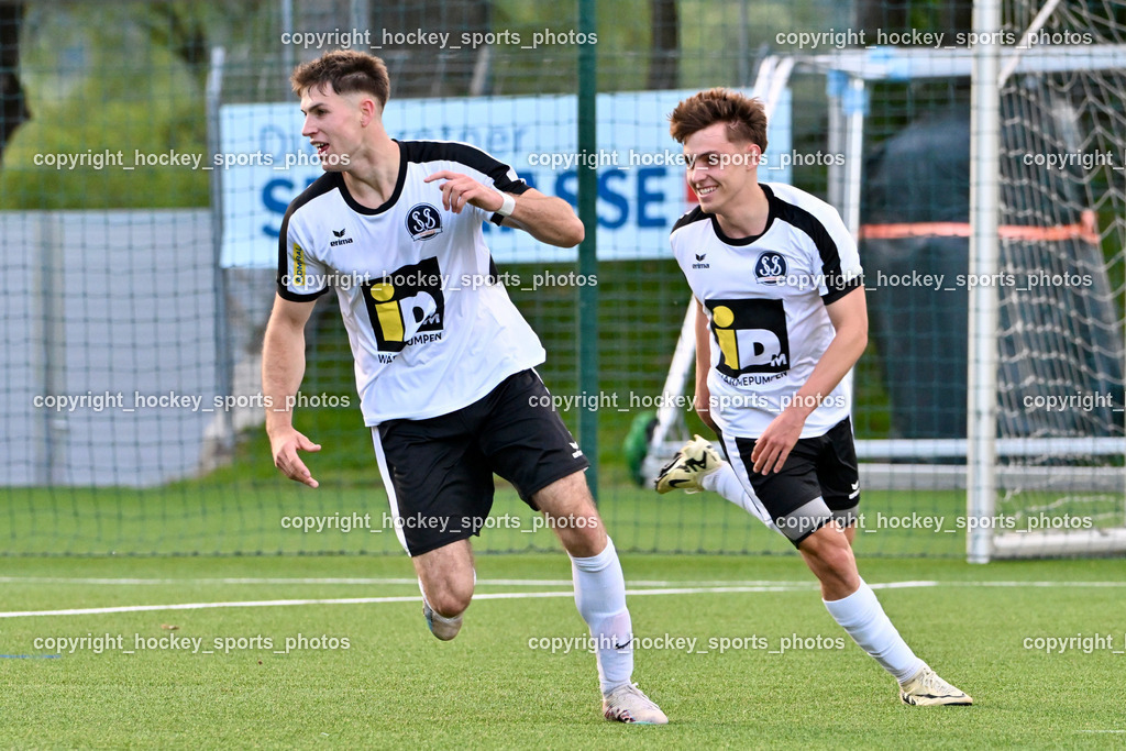 SV Spittal vs. SAK | Jubel SV Spittal, #22 Max Steinthaler SV Spittal, #17 Matteo Revelant SV Spittal, SV Spittal vs. SAK, SV Spittal vs. SAK am 24.05.2024 in Spittal an der Drau (Goldeck Stadion), Austria, (Photo by Bernd Stefan)