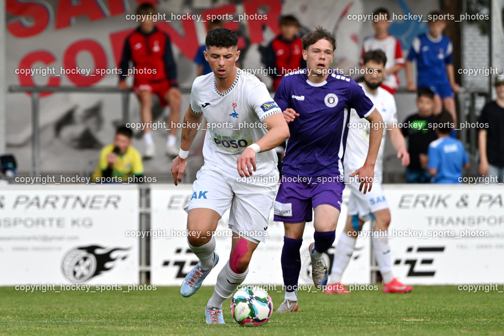 SAK vs. Austria Klagenfurt Amateure | #17 Timo Todor-Kostic SAK, #12 Michael Tributsch Austria Klagenfurt Amateure, SAK vs. Austria Klagenfurt Amateure, SAK vs. Austria Klagenfurt Amateure am 08.05.2026 in Klagenfurt (Sportpark Welzenegg), Austria, (Photo by Bernd Stefan)