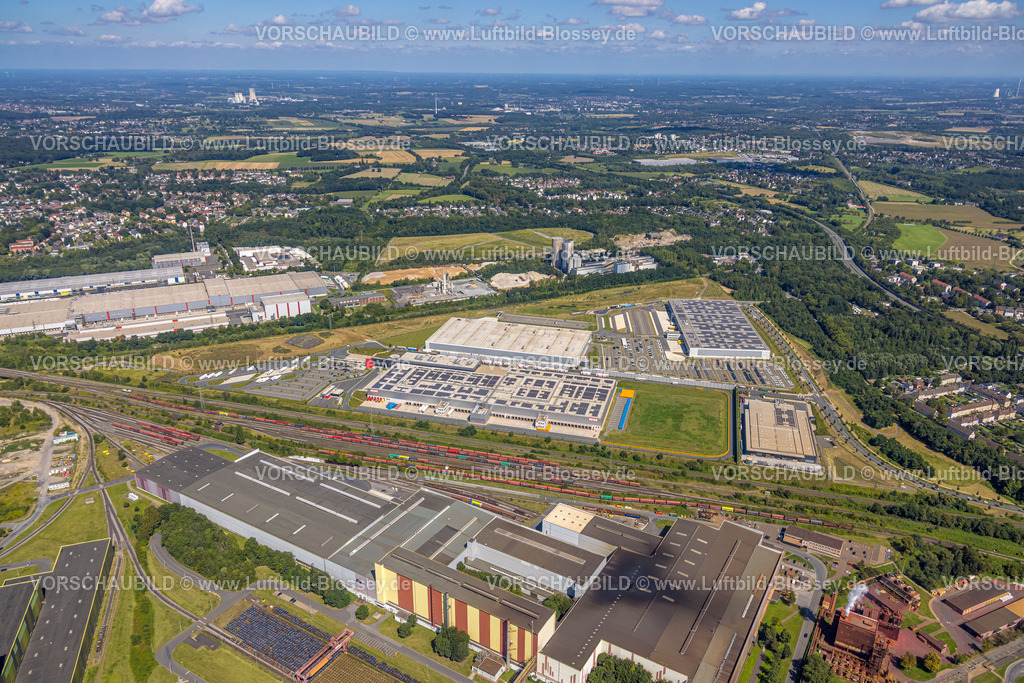 Dortmund240800588 | Luftbild, Westfalenhütte Gewerbegebiet, Hoesch Areal, Logistik Zentrum, Blick auf Dortmund, Borsigplatz, Dortmund, Ruhrgebiet, Nordrhein-Westfalen, Deutschland