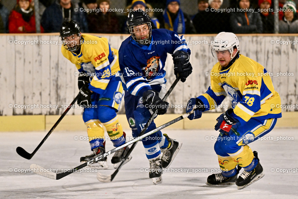 ELV Zauchen vs. EC Tigers Paternion  | #15 Rauter Johann EC Tigers Paternion, #78 Urbanek Markus ELV Zauchen, ELV Zauchen vs. EC Tigers Paternion , ELV Zauchen vs. EC Tigers Paternion  am 02.01.2025 in Eisoval Zauchen (Stadthalle Villach), Austria, (Photo by Bernd Stefan)