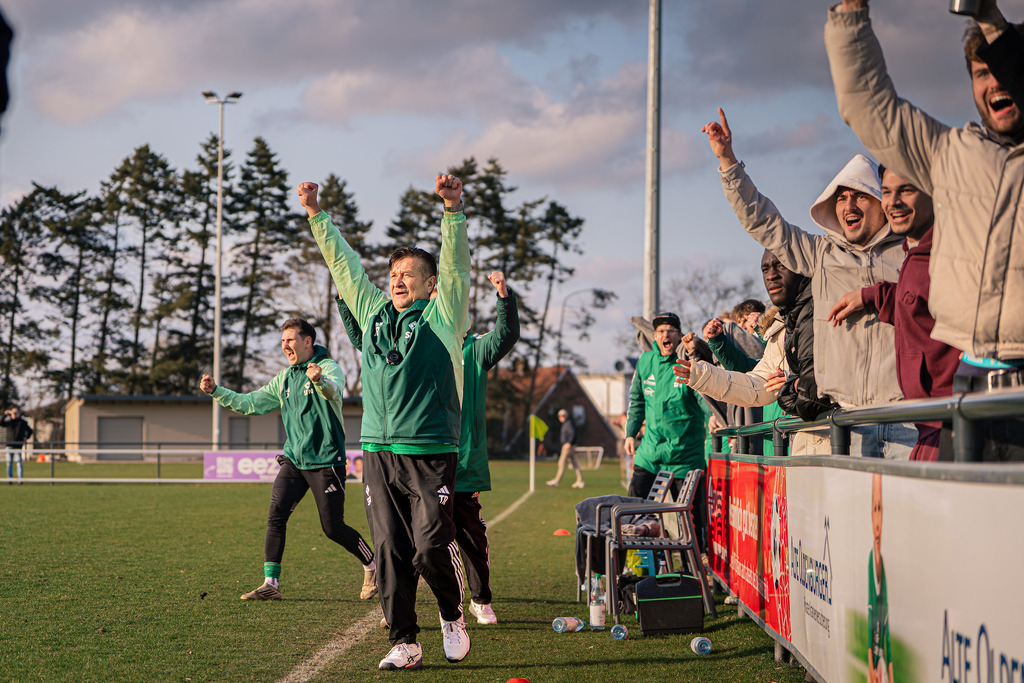 Fußball I Herren I Saison 2025-2026 I Landesliga Weser-Ems I 20. Spieltag I SFN Vechta - SV GW Mühlen I 15.03.20260055 | Ingo Soremba (Trainer, SC SFN Vechta), Freude, Emotionen, Jubel - Realisiert mit Pictrs.com