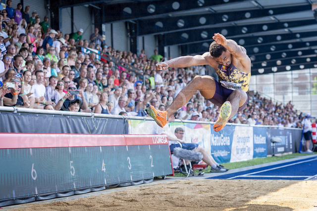 Multisport Event; Ratingen, 27.06.2026 | RATINGEN, GERMANY - JUNE 27, 2026 : Leo Neugebauer (GER / Germany)  competing in the long jump during the Multisport Event at Stadion Ratingen on June 27, 2026 in Ratingen, Germany.