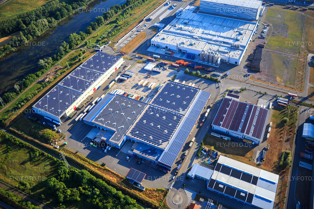 Luftbild: Industriegebiet Oberwald mit SKA Sitze GmbH, WAS Logistics, Com Transporte GmbH und NUSS-Unternehmensgruppe in Wörth am Rhein im Bundesland Rheinland-Pfalz in Deutschland. Foto: IMG_083829.jpg vom 26.07.2015 durch Werner Riehm/FLY-FOTO.deWWW.SKA.DE