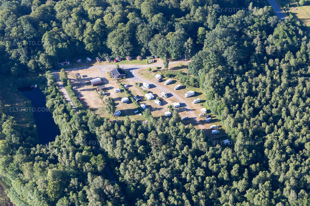 Aerial view: View of the town in Torne in the state Kronoberg, Sweden.Photo: IMG_108169.jpg taken on 06/28/2018 by Werner Riehm/FLY-FOTO.comResolution of the original: 5472 x 3648 px