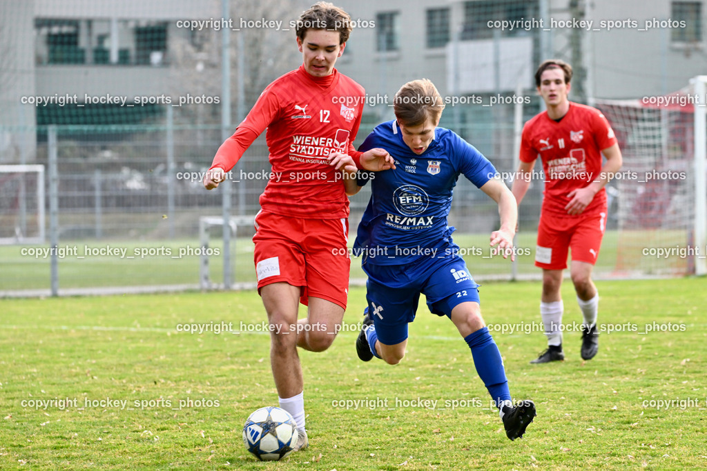 KAC 1909 vs. Union Matrei | #12 Noa Mosser KAC 1909, #22 Thomas Riepler Union Matrei, KAC 1909 vs. Union Matrei, KAC 1909 vs. Union Matrei am 21.03.2026 in Klagenfurt (Sportplatz KAC), Austria, (Photo by Bernd Stefan)