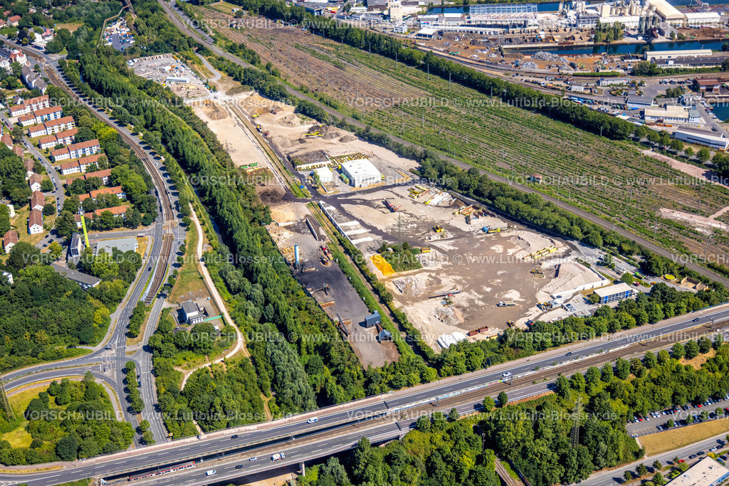 Dortmund220704875 | Luftbild, Baugebiet am Hafen zwischen Franziusstraße und Mallinckrodtstraße, Huckarde, Dortmund, Ruhrgebiet, Nordrhein-Westfalen, Deutschland