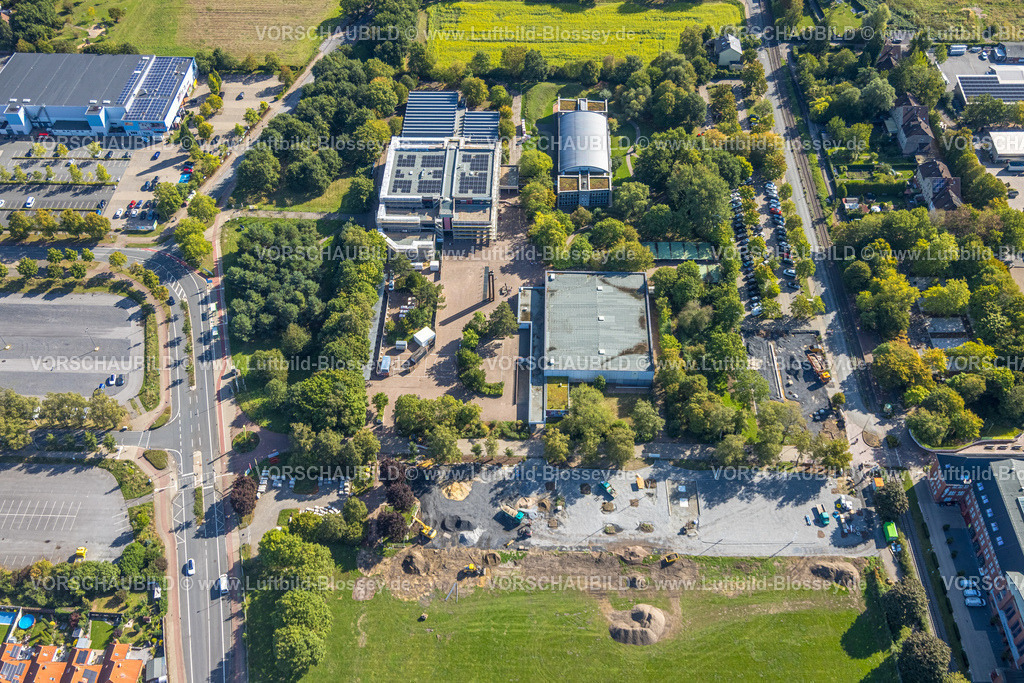 Hamm250901233 | Luftbild, Freiherr-vom-Stein-Gymnasium und Baustelle, Uentrop, Hamm, Ruhrgebiet, Nordrhein-Westfalen, Deutschland
