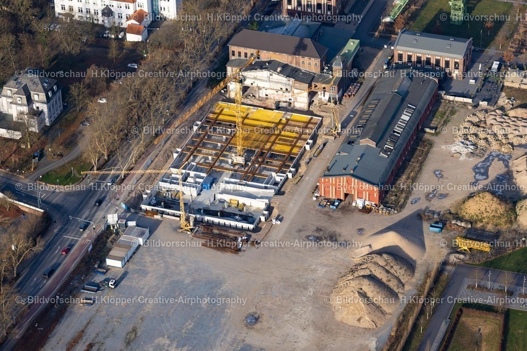 Luftbild Kamp-Lintfort-8365 | Luftbildfotografie Baustelle zum Neubau eines Seniorenzentrums " Belia " an der Straße Friedrich-Heinrich-Allee im Ortsteil Niersenbruch in Kamp-Lintfort - Realisiert mit Pictrs.com