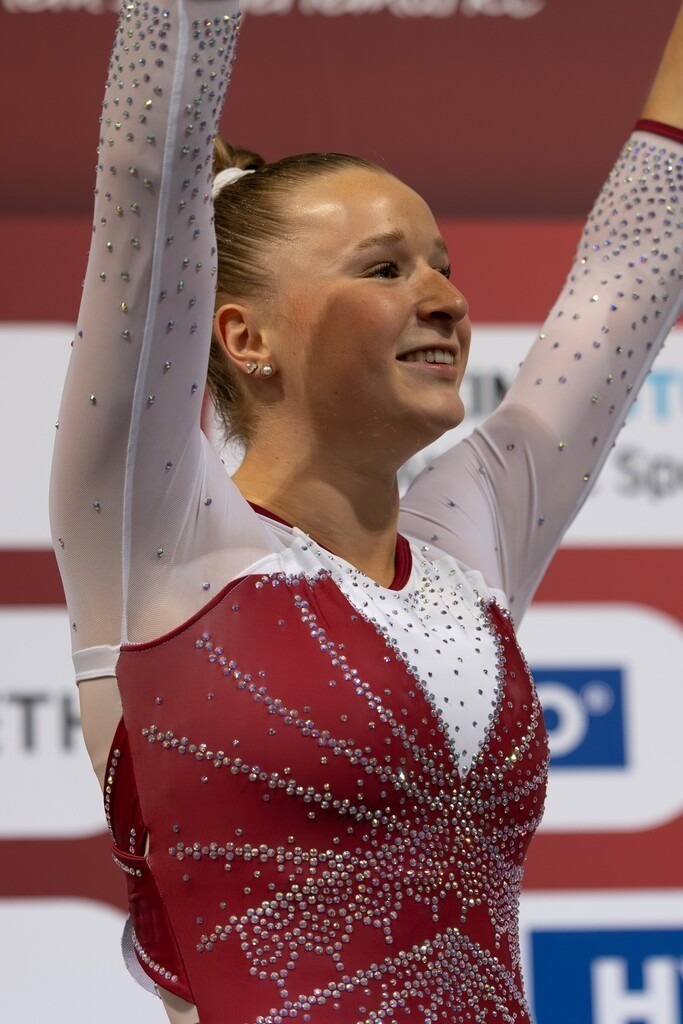 DM Finals 2026; Deutsche Meisterschaft im Gerätturnen 2026, Mehrkampf Frauen | DM Finals 2026; Deutsche Meisterschaft im Gerätturnen 2026, Mehrkampf Frauen***Silja Stöhr freut sich über den Sieg - Realisiert mit Pictrs.com