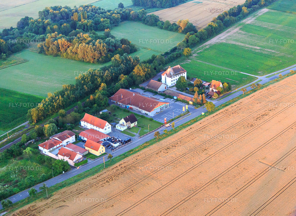 Luftbild: bhf Schaidt mit WASGAU Frischmarkt in Steinfeld im Bundesland Rheinland-Pfalz in Deutschland. Foto: IMG_091506.jpg vom 10.07.2016 durch Werner Riehm/FLY-FOTO.de