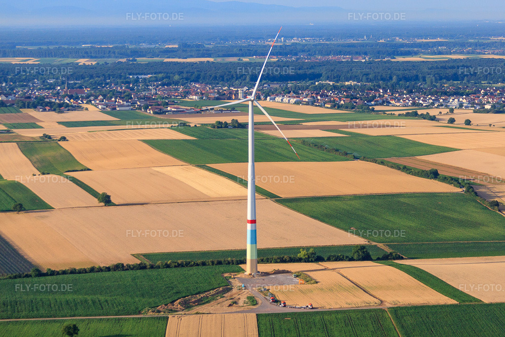 Luftbild: Windparkbaustellen in Offenbach an der Queich im Bundesland Rheinland-Pfalz in Deutschland. Foto: IMG_69691.jpg vom 04.07.2014 durch Werner Riehm/FLY-FOTO.de