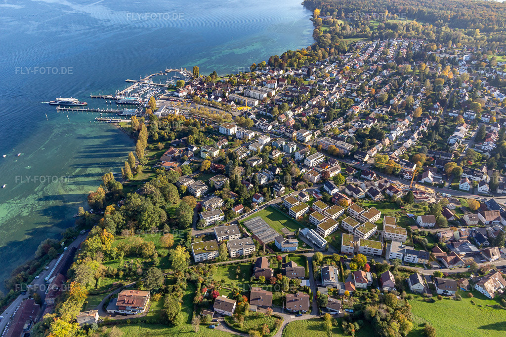 Luftbild: Fähranleger Konstanz-Meersburg im Ortsteil Staad im Ortsteil Allmannsdorf in Konstanz im Bundesland Baden-Württemberg in Deutschland. Foto: IMG_119360.jpg vom 14.10.2019 durch Werner Riehm/FLY-FOTO.de