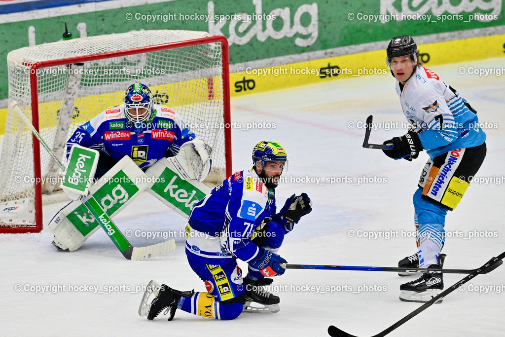 EC IDM WÄRMEPUMPEN VSV vs. Steinbach Black Wings Linz | #35 Joe Cannata EC VSV, #71 Steven Strong EC VSV, #7 Brian Lebler Black Wings Linz, EC IDM WÄRMEPUMPEN VSV vs. Steinbach Black Wings Linz, EC IDM WÄRMEPUMPEN VSV vs. Steinbach Black Wings Linz am 04.03.2026 in Villach (Stadthalle Villach), Austria, (Photo by Bernd Stefan)