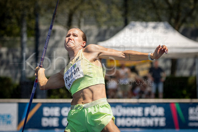 Multisport Event; Ratingen, 28.06.2026 | RATINGEN, GERMANY - JUNE 28, 2026 : Célia Perron (FRA / France) competing in the heptathlon’s javelin throw during the Multisport Event at Stadion Ratingen on June 28, 2026 in Ratingen, Germany.