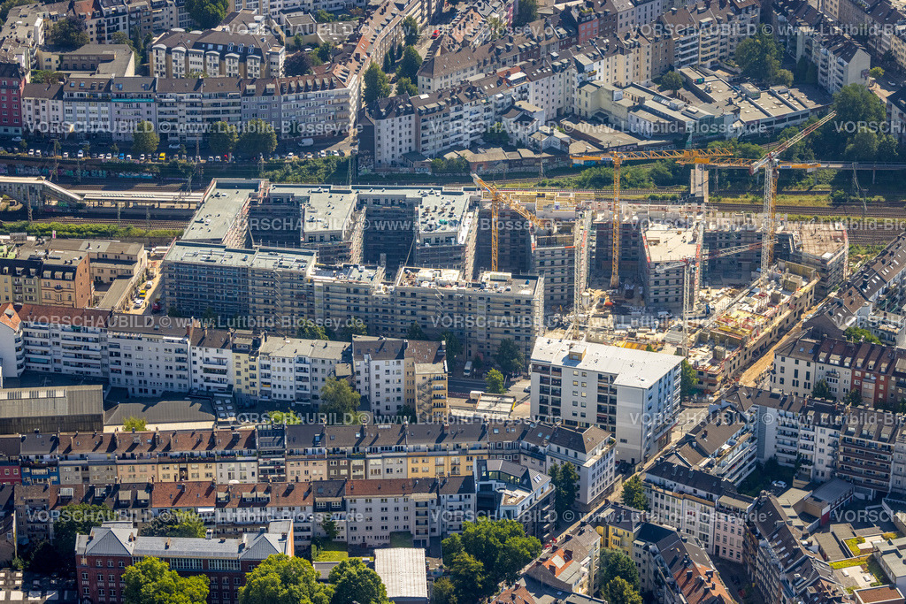 Duesseldorf220701123 | Luftbild, Baustelle und Neubau Le Quartier Central an der Ecke Worringer Straße und Gerresheimer Straße, Stadtmitte, Düsseldorf, Rheinland, Nordrhein-Westfalen, Deutschland