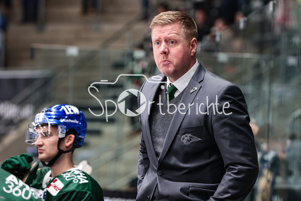 Augsburger Panther - Fischtown Pinguins Bremerhaven | Pather Coach Peter RUSSELL in Aktion
