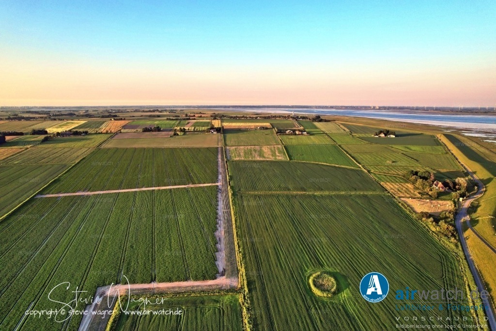 Luftbild Nordstrand, LangerDeich, Dreisprung, An de Wehl, Evensbüller Chaussee, Husumer Bucht | Luftbild Nordstrand, LangerDeich, Dreisprung, An de Wehl, Evensbüller Chaussee, Husumer Bucht