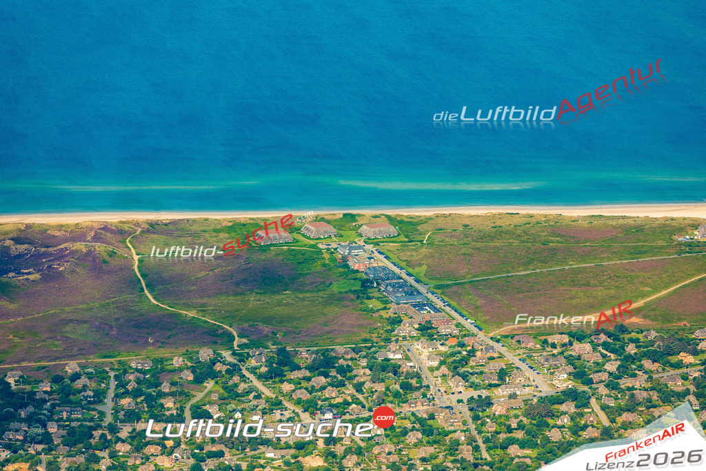 Luftaufnahme Hotel am Strand Kampen - Die Luftaufnahme wurde 2025 vom UL-Flugzeug heraus erstellt ( ohne Drohne ) - Hochauflösende Luftaufnahme - für professionelle Ausdrucke geeignet. Die Geschenkidee !Mit Lizenz und Bildrechte bestellbar