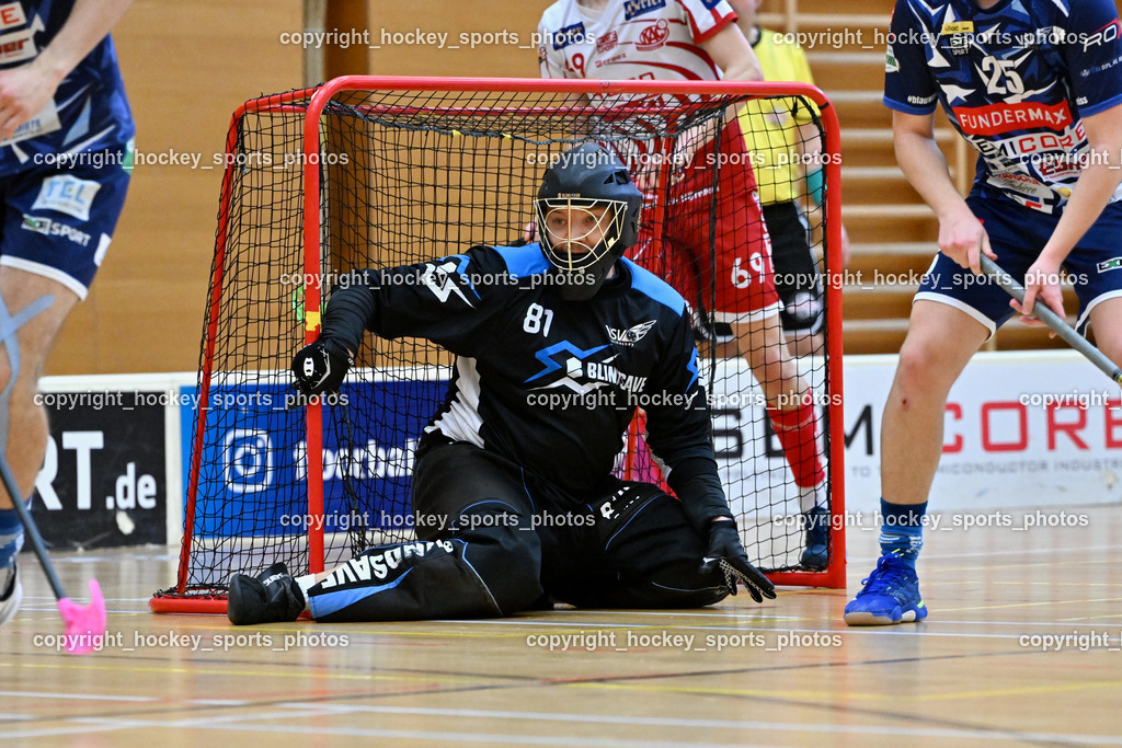 VSV Unihockye vs. KAC Floorball | #87 Timmo Taurer VSV Unihockey, VSV Unihockye vs. KAC Floorball, VSV Unihockye vs. KAC Floorball am 13.04.2025 in Villach (Ballspielhalle St. Martin), Austria, (Photo by Bernd Stefan)