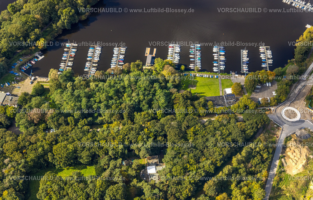 Duisburg241003170 | Luftbild, Sechs-Seen-Platte, Bootsanlegestelle Segelboote, Wedau, Duisburg, Ruhrgebiet, Nordrhein-Westfalen, Deutschland