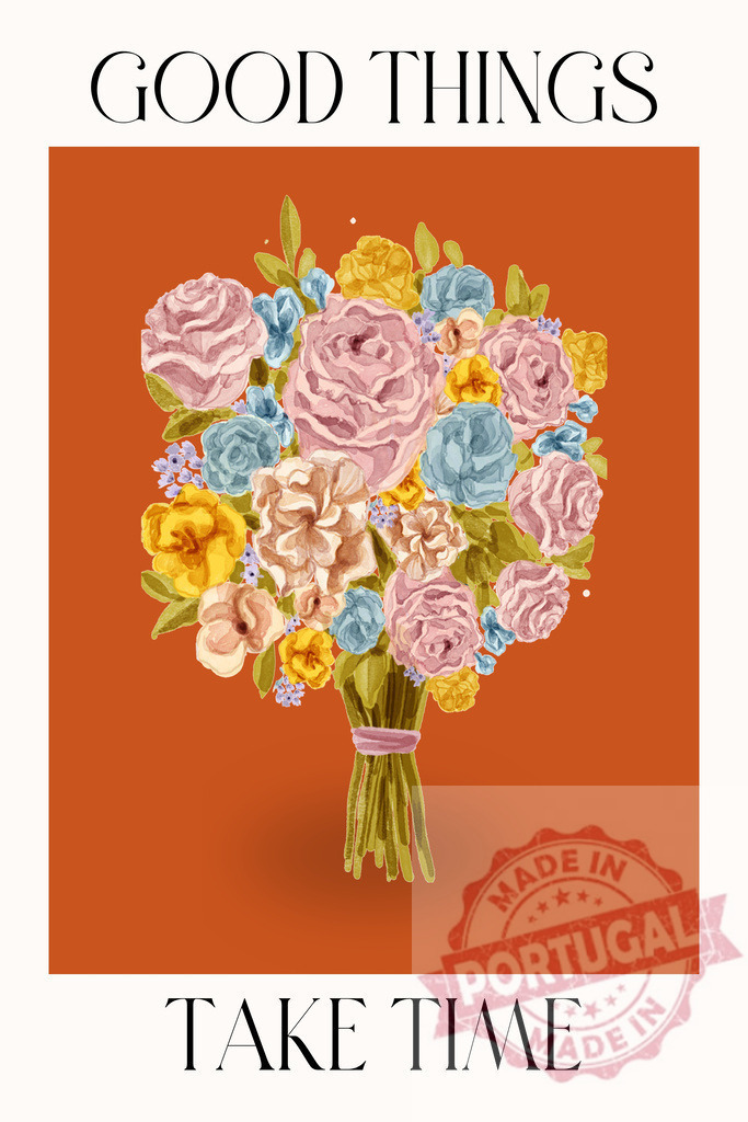 Colorful bouquet of flowers representing good things taking time | Beautiful colorful bouquet of flowers representing the concept of good things taking time, perfect for various uses - Realized with Pictrs.com
