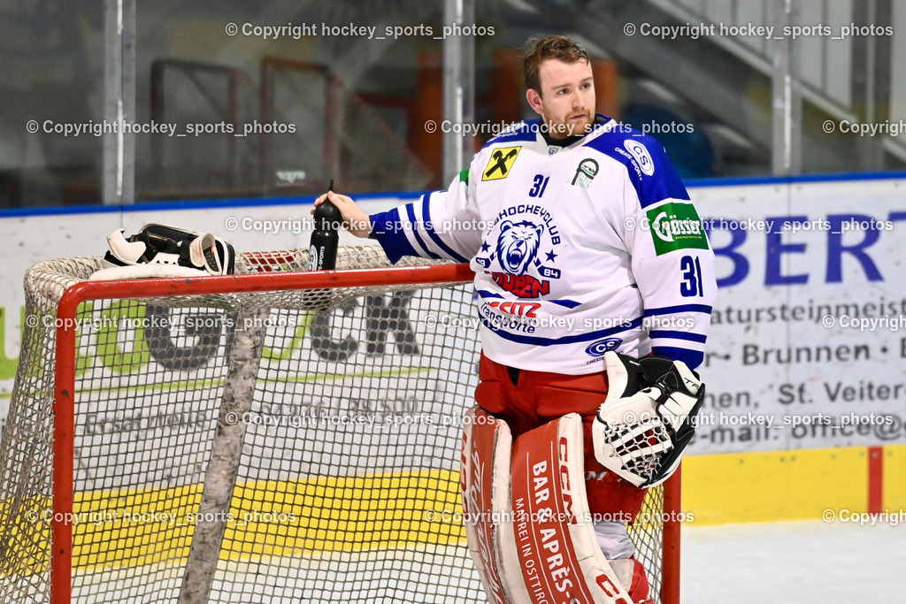 ESC Sparkasse STEINDORF vs. UECR Huben | #31 Sicher Michael UECR EISBÄREN HUBEN, ESC Sparkasse STEINDORF vs. UECR Huben, ESC Sparkasse STEINDORF vs. UECR Huben am 30.01.2026 in Steindorf (Ossiachersee Halle), Austria, (Photo by Bernd Stefan)