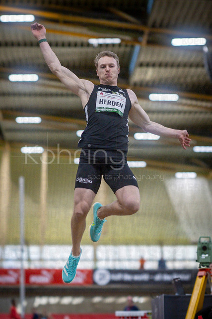 Indoor Meeting Dortmund, 08.02.2026 | DORTMUND, GERMANY - FEBRUARY 8:  Long jumper Luka Herden (LG Brillux Münster) during the Indoor Meeting Dortmund at the Helmut-Koernig-Halle on February 8, 2026 in Dortmund, Germany. (Photo by Axel Kohring/Beautiful Sports Int.)