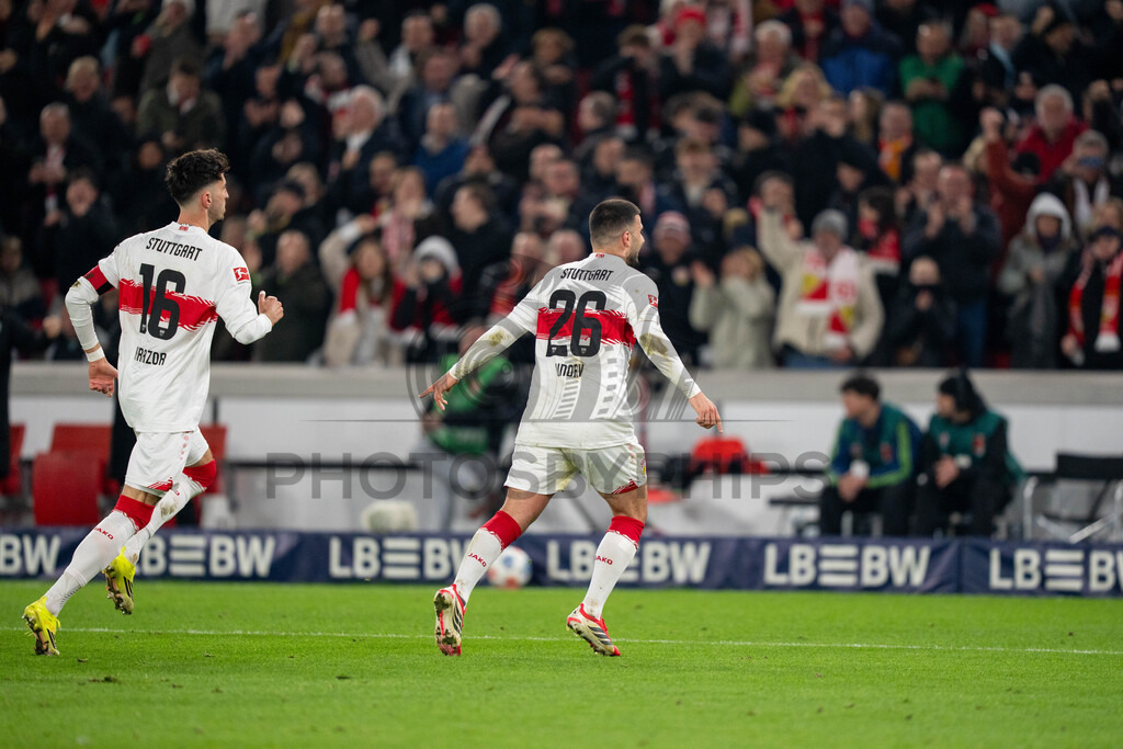 VfB Stuttgart vs. RB Leipzig, Fussball, 1. Bundesliga, 26. Spieltag, 15.03.2026 | Deniz Undav (VfB Stuttgart, #26),VfB Stuttgart vs. RB Leipzig, Fussball, 1. Bundesliga, 26. Spieltag, 15.03.2026Foto: photosbyphips/Philip Ziegler