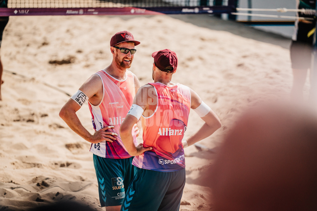 Beachvolleyball | Männer | Allianz German Beach Tour 2025 | Tourstop Berlin | 16.08.2025 | v.l. Yannick Harms und Manuel Harms