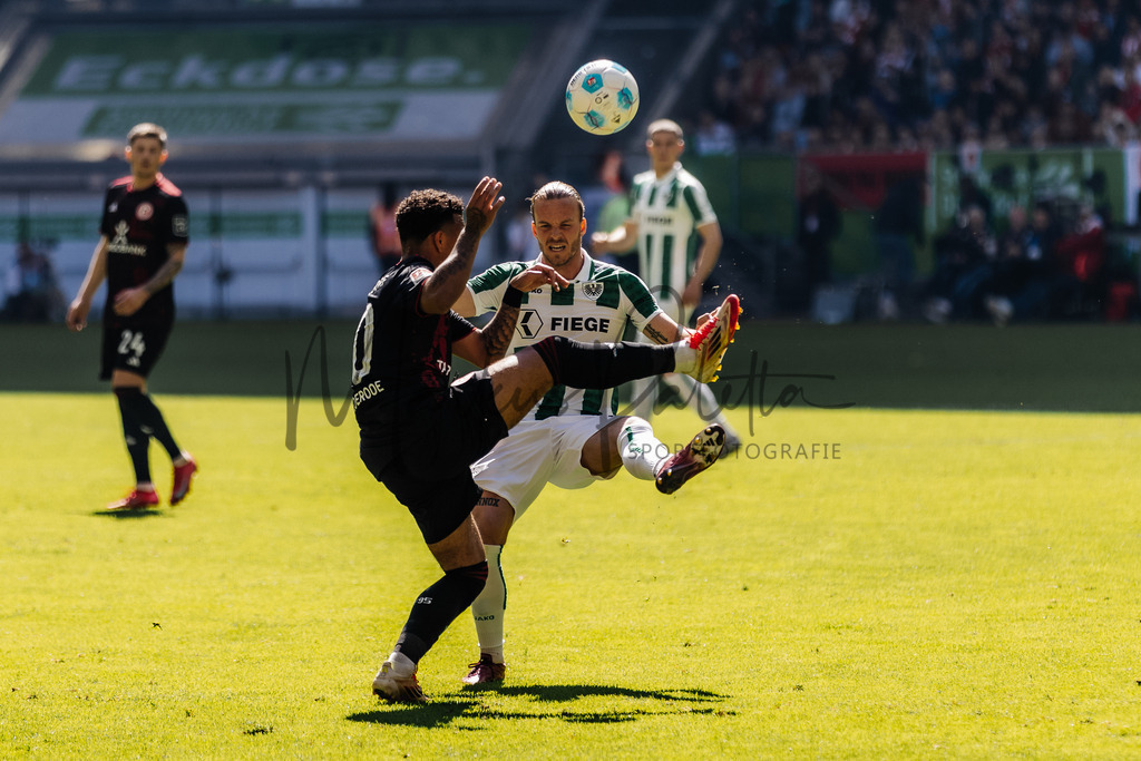 2. Bundesliga, Saison 2024/25, 28. Spieltag: Fortuna Düsseldorf - SC Preußen Münster | Düsseldorf, 05.04.2025: 2. Bundesliga, 28. Spieltag, Fortuna Düsseldorf gegen SC Preußen Münster in der Merkur Spiel-Arena in Düsseldorf. Foto: sportfotografie.ms | Markus Paletta - Realisiert mit Pictrs.com