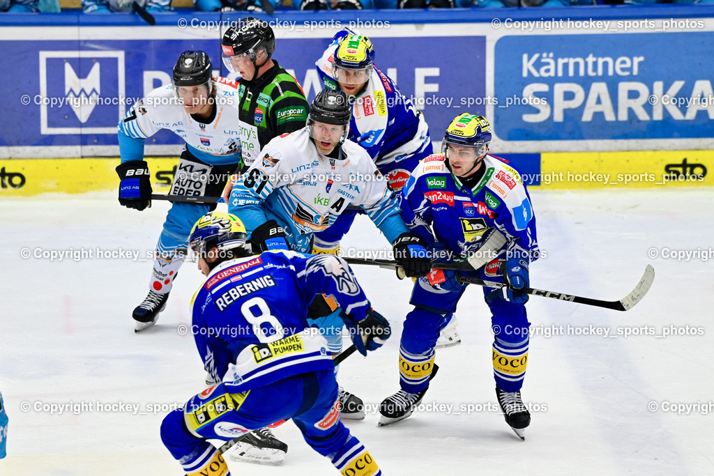 EC IDM Wärmepumpen VSV vs. Steinbach Black Wings Linz | #8 Maximilian Rebernig EC VSV, #81 Sean Brendan Collins Black Wings Linz, #7 Brian Lebler Black Wings Linz, EC IDM Wärmepumpen VSV vs. Steinbach Black Wings Linz, EC IDM Wärmepumpen VSV vs. Steinbach Black Wings Linz am 23.01.2026 in Villach (Stadthalle Villach), Austria, (Photo by Bernd Stefan)