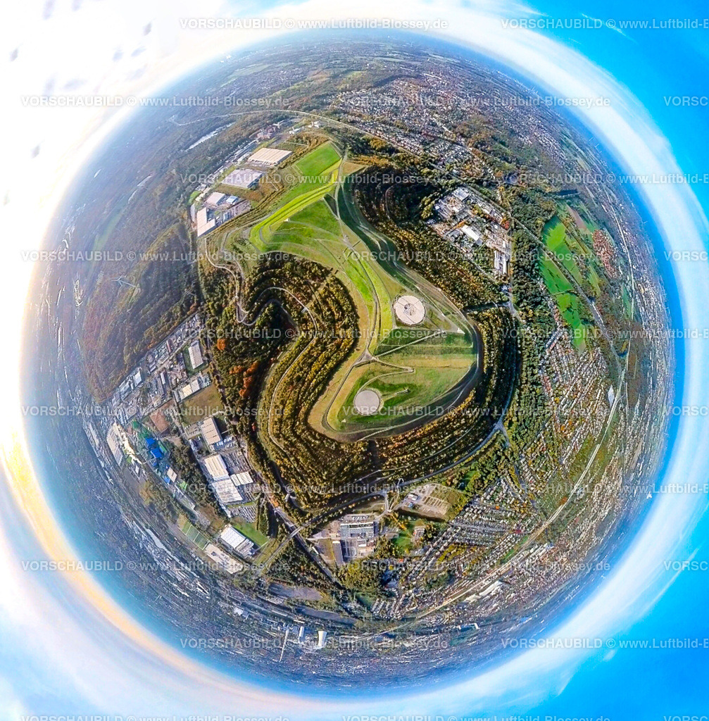Herten20221019_1Halde-Hohewart1 | Luftbild, Halde Hoheward, Fisheye Aufnahme, Fischaugen Aufnahme, 360 Grad Aufnahme, , Herten, Fisheyeaufnahme, Ruhrgebiet, Nordrhein-Westfalen, Deutschland