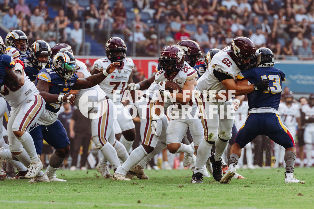 GER Rhein Fire vs. Alpine Rams, American Football, AFLE, Saison 2026, 01.08.2026 | GER Rhein Fire vs. Alpine Rams, American Football, AFLE, Saison 2026, 01.08.2026Foto: Eibner-Pressefoto/Fabian Friese - Realisiert mit Pictrs.com