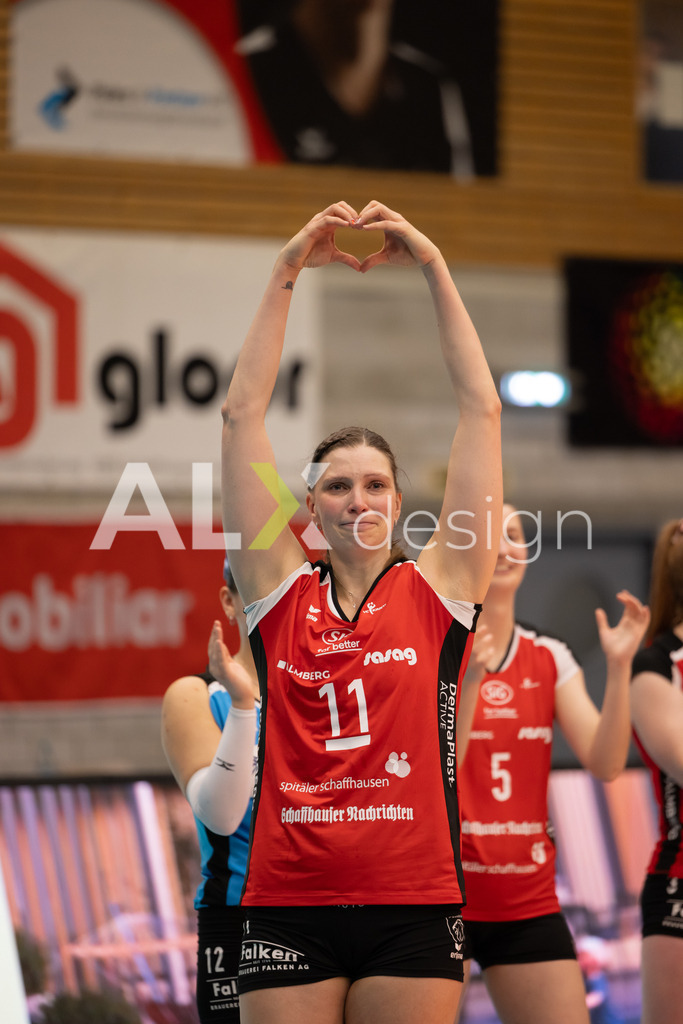 Volleyball I Frauen I Saison 2025-2026 I Volleyball NLA | Women I  Playoffs Finals 2/5 I  VC Kanti Schaffhausen - viteos NUC I  10.04.2026 | 11 Kateřina Holásková (CZ) (VC Kanti Schaffhausen) – Mitte - Realisiert mit Pictrs.com