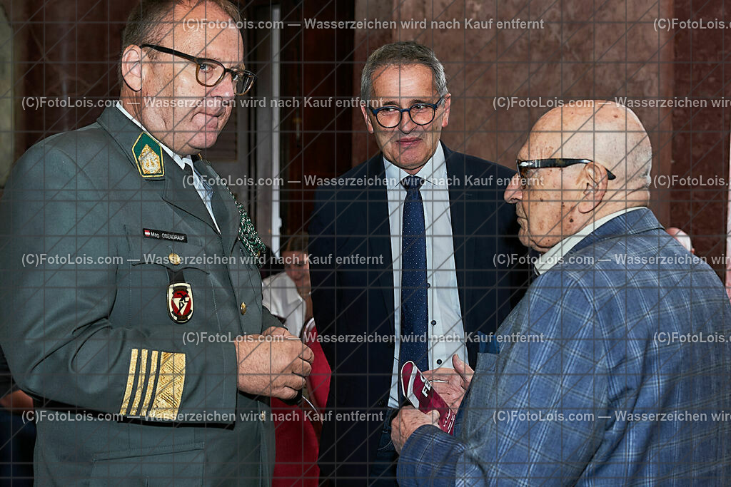 ALS1407_XXXIX-Chopin-Festival_Obendrauf-Schachner-Kanitzer | (C)FotoLois.com, Alois Spandl, XXXIX. internationales CHOPIN-Festival in der Kartause Gaming, AUSKLANG in der Barockbibliothek mit der Militärmusik Niederösterreich unter der Leitung von Militärkapellmeister Oberst Adolf Obendrauf, So 6. August 2023.