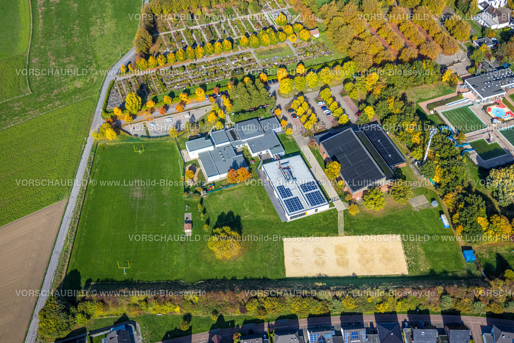 Hamm221003190 | Luftbild, Franz-Voß-Halle, Hammer SportClub 2008, Sport-Kita Grashüpfer, Herbstfarben, Rhynern, Hamm, Ruhrgebiet, Nordrhein-Westfalen, Deutschland
