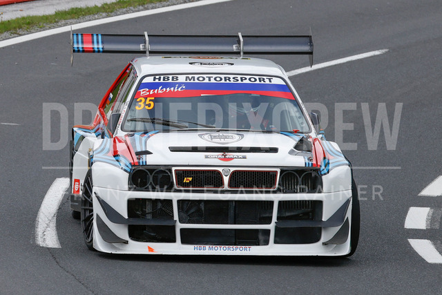 Rechberg Hill Climb 2025 – FIA European Hill Climb Championship | Rechberg Hill Climb 2025, part of the FIA European Hill Climb Championship. High-speed racing action, mountain scenery, atmosphere and pure motorsport passion captured in detail. The image shows Milan Bubnic (SLO) Lancia Delta Integrale.          