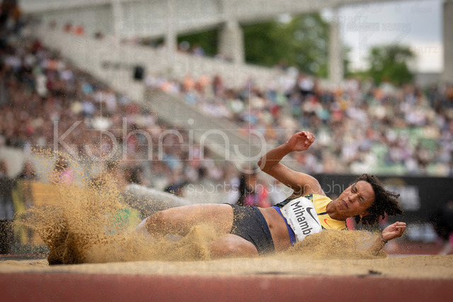 Golden Oval; Dresden, 31.05.2026 | DRESDEN , GERMANY - MAY 31:  Malaika Mihambo (GER / Germany) competes in the long jump during the Golden Oval Continental Tour Silver meeting on May 31, 2026 at Heinz-Steyer-Stadion in Dresden, Saxony, Germany.