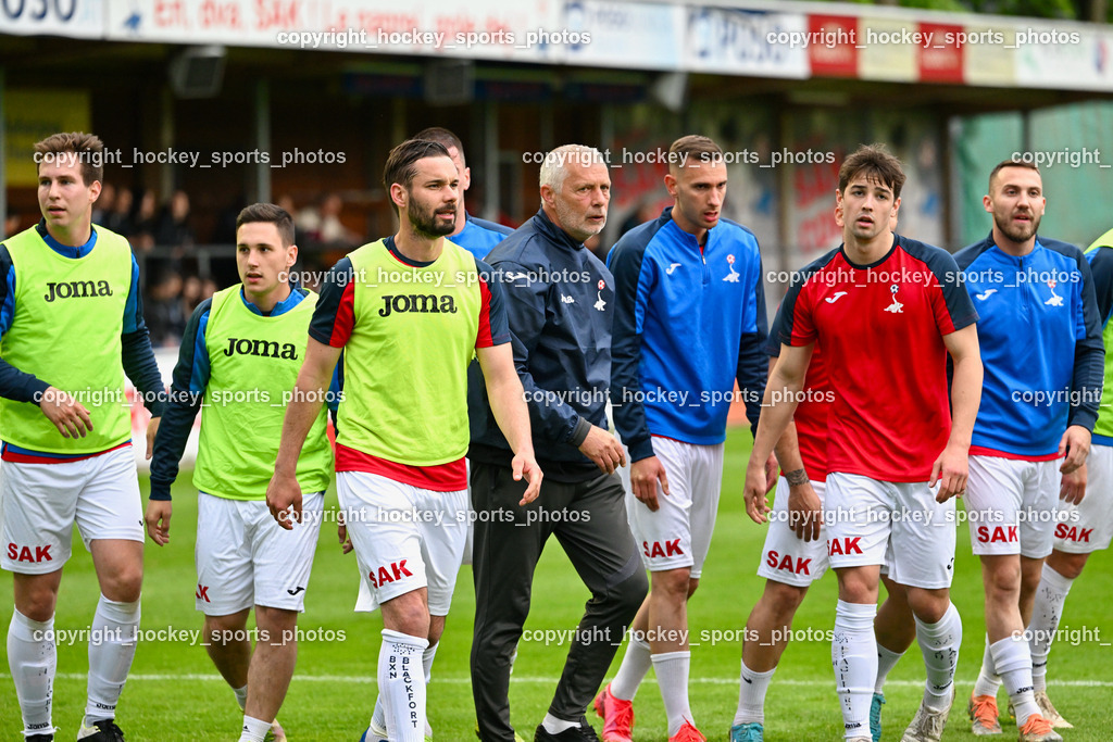 SAK vs. SV Allerheiligen 19.5.2023 | Headcoach SAK Peter Hrstic, SAK Mannschaft, #15 Roman Sadnek, #20 Luka Vukovic, #17 Patrick Lausegger, #4 Marko Gajic, #77 Val Zaletel Cernos, #8 Kristjan Sredojevic