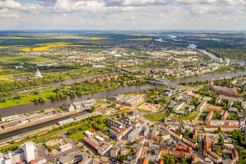 Magdeburg Gyrokopter 2021-1302 | Alte Neustadt Wittenberger Platz Wissenschaftshafen Elbe - Realisiert mit Pictrs.com