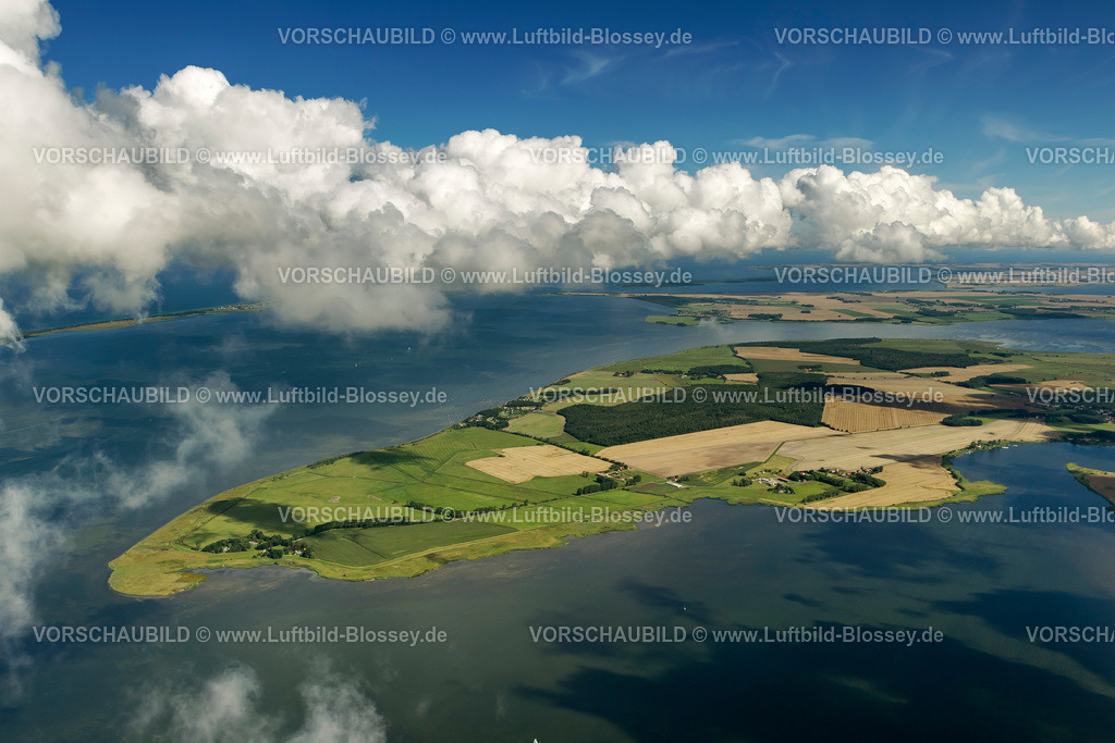 Ruegen12082689Ummanz | Luftbild, Wolken,  Ummanz, Insel Rügen, Mecklenburg-Vorpommern, Deutschland, Europa