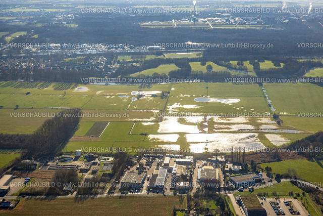 Werne230203344 | Luftbild, Lippeaue im Gegenlicht mit Wasserflächen, Werne, Ruhrgebiet, Nordrhein-Westfalen, Deutschland