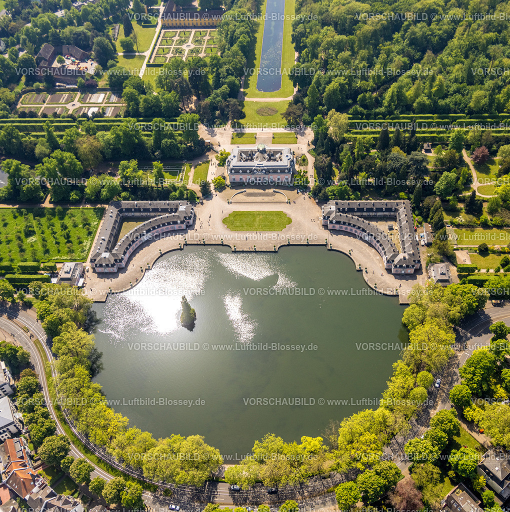 Duesseldorf240501451-2 | Luftbild, Schloss Benrath und Schlosspark und Schlossweiher, Spiegelweiher, Benrath, Düsseldorf, Rheinland, Nordrhein-Westfalen, Deutschland