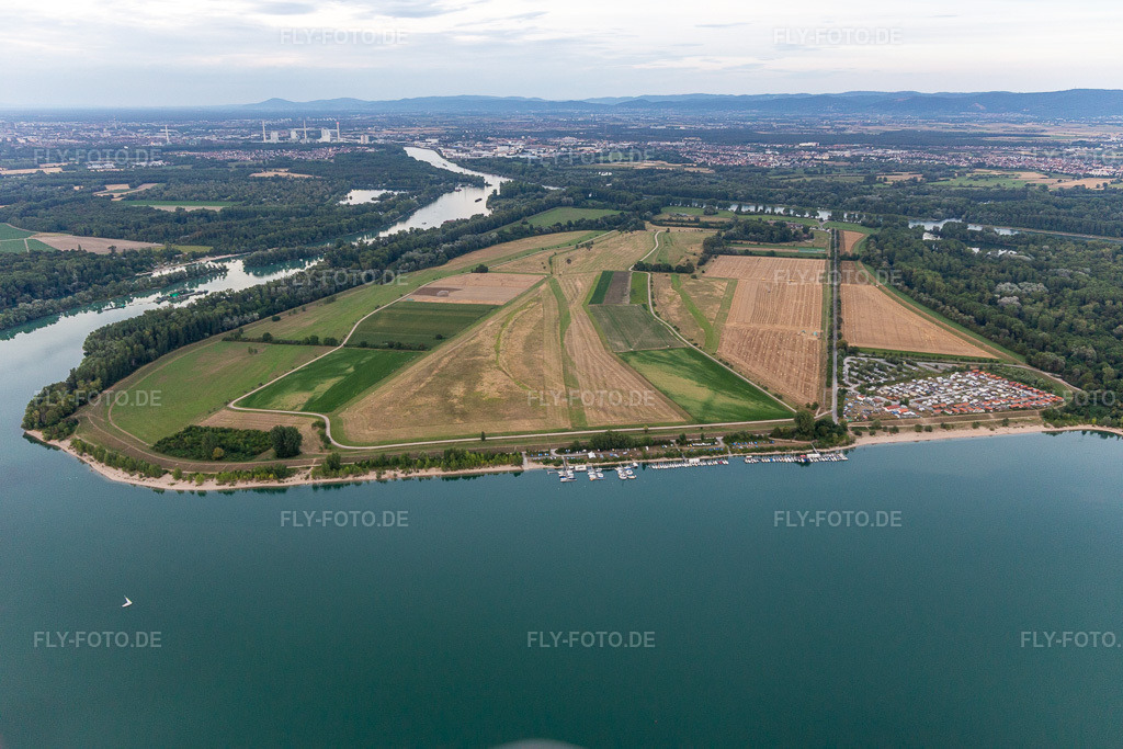 Luftbild: Kollersee, Kollerinsel in Brühl im Bundesland Baden-Württemberg in Deutschland. Foto: IMG_121077.jpg vom 25.07.2020 durch Werner Riehm/FLY-FOTO.de