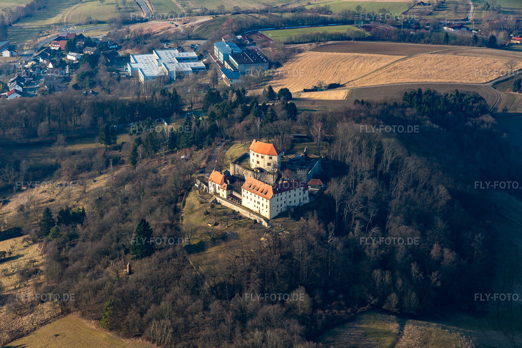 Luftbild: Reichelsheim, Burg Reichelsheim in Reichelsheim im Bundesland Hessen in Deutschland. Foto: IMG_096651.jpg vom 14.02.2017 durch Werner Riehm/FLY-FOTO.de