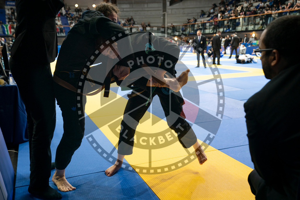 20240124PBB02799 | Fighters compete during the second day of the IBJJF European Championship in Paris, France, on January 24, 2024.