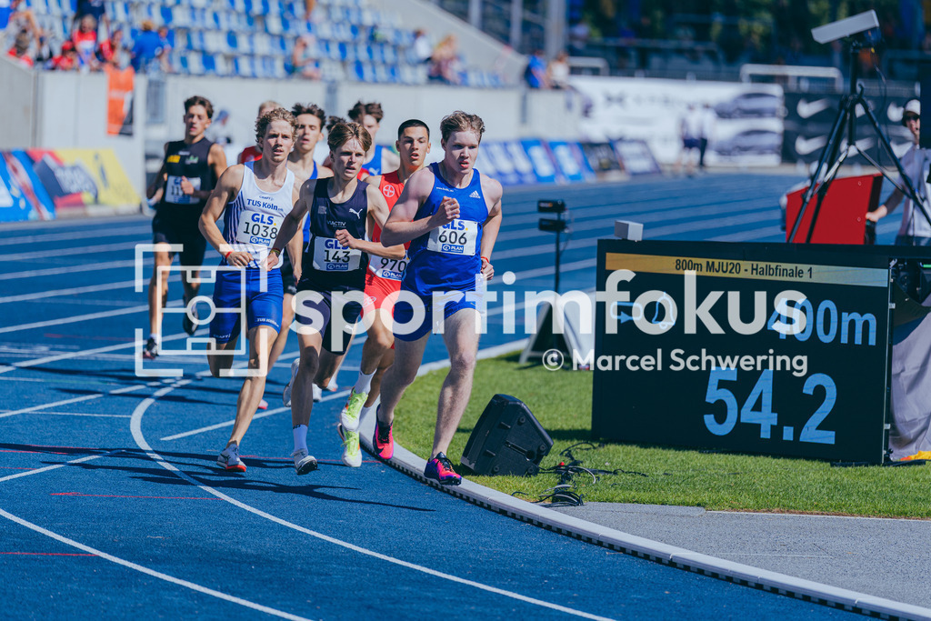 Deutsche Meisterschaften U20 / U16 2026 | Felix Dinges, TV Waldstraße Wiesbaden, 606, 800-Meter-Lauf, Deutsche Meisterschaften der U20 &amp; U16 2026, Lohrheidestadion Bochum-Wattenscheid, 11.07.2026. Foto: Marcel Schwering / sportimfokus - Realisiert mit Pictrs.com