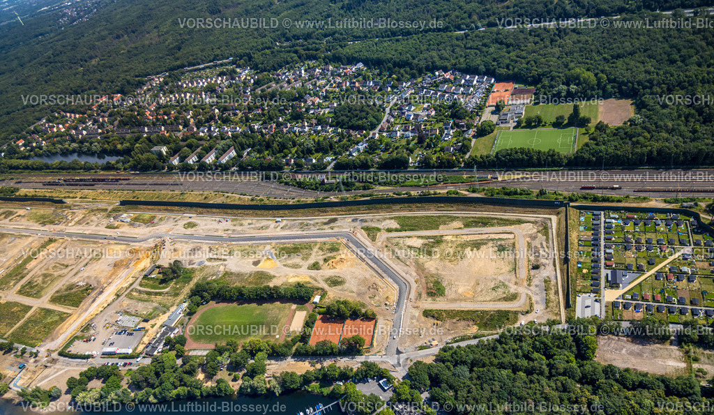 Duisburg230707901 | Luftbild, Ehemaliger Rangierbahnhof Wedau Baustelle, geplantes Duisburger Wohnquartier, Wohnsiedlung Bissingheim, Wedau, Duisburg, Ruhrgebiet, Nordrhein-Westfalen, Deutschland